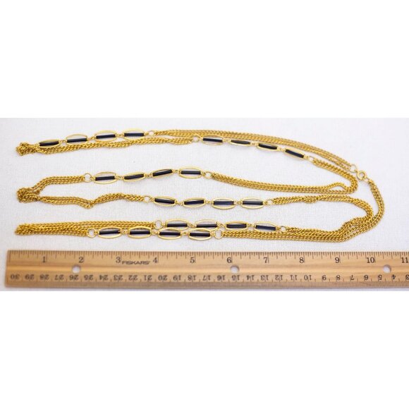 Vintage Stylish Long Multi-Strand Necklace 60 Inch - A20 - Picture 3 of 3
